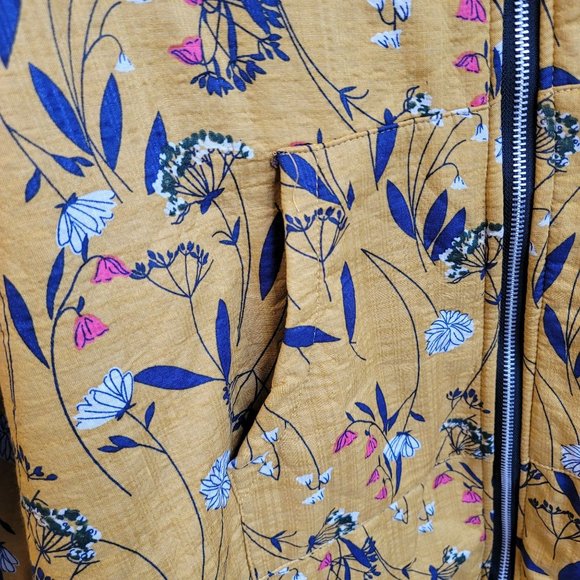 Cellabie Yellow Floral Zip Up Jacket Size 2XL - Picture 9 of 12